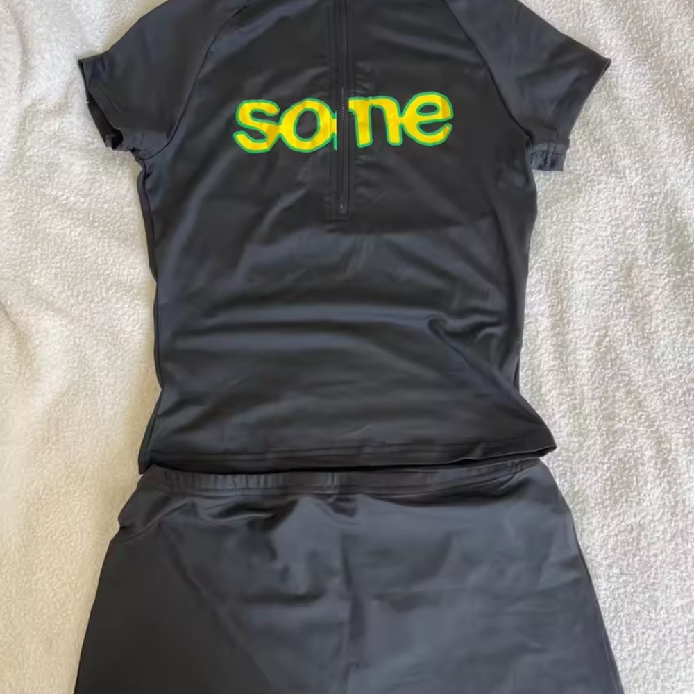Body by raven inspired Black Short Sleeve top with short shorts